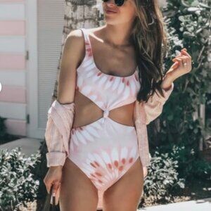 Aerie Tie Dye Twist Middle Cutout One Piece